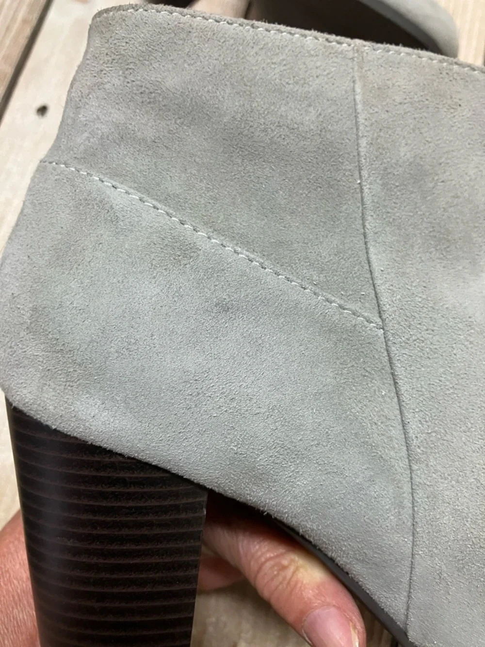 Cole Haan Gray Suede Ankle Booties with Block Heel - Picture 7 of 9